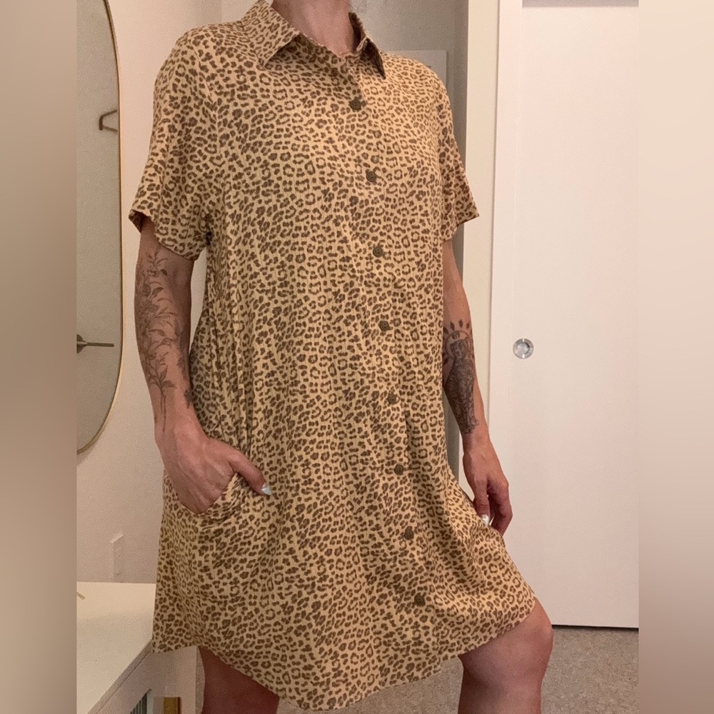 Roark Tan Leopard Print Mini Dress